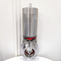 Type d&#39;actionneur pneumatique vertical valve de papillon sanitaire